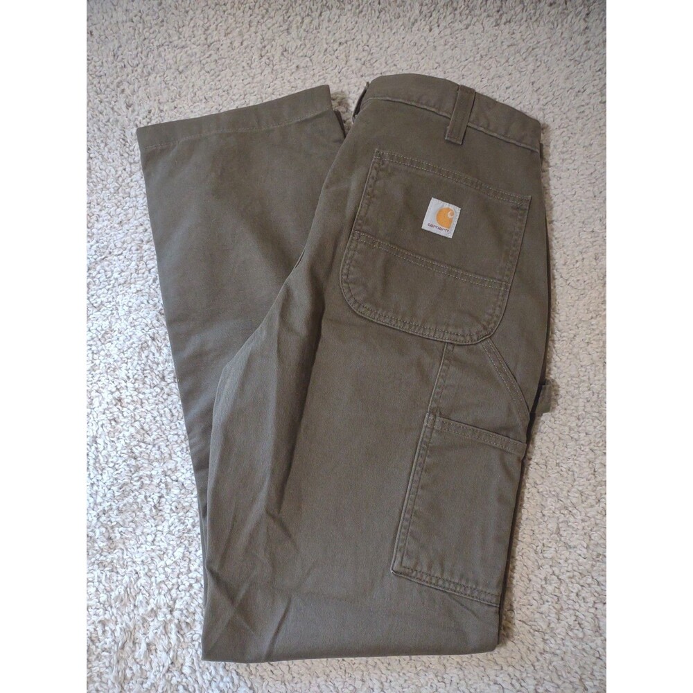 Carhartt Rugged Grey Utility Relaxed Fit Canvas Pants Size 33x32 Workwear